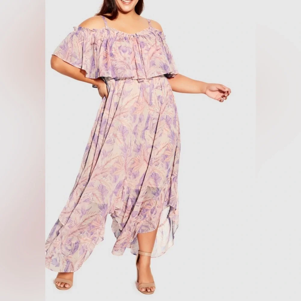 Arna York Blush St Tropez Cold Shoulder Dress Size 22/24 - Picture 12 of 16